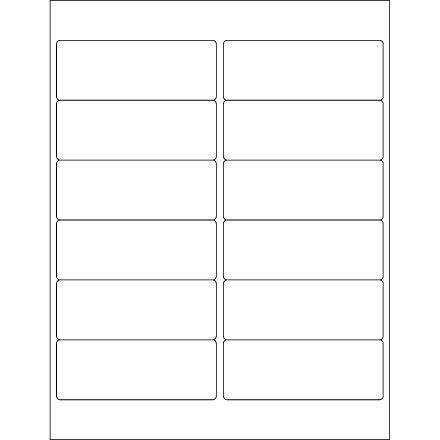 4 x 1 <span class='fraction'>1/2</span>" White Rectangle Laser Labels