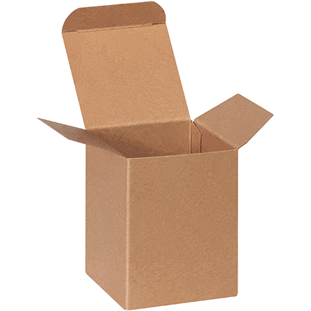 3 <span class='fraction'>3/8</span> x 3 <span class='fraction'>3/8</span> x 3 <span class='fraction'>7/8</span>" Heavy Duty Kraft Reverse Tuck Folding Cartons