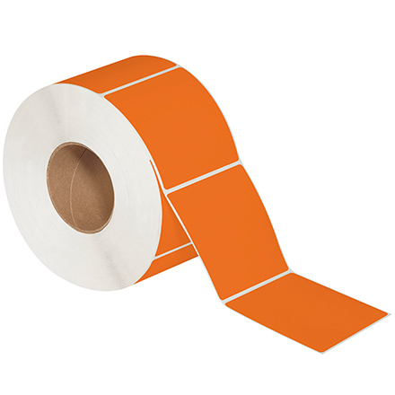 4 x 4" Orange Direct Thermal Labels